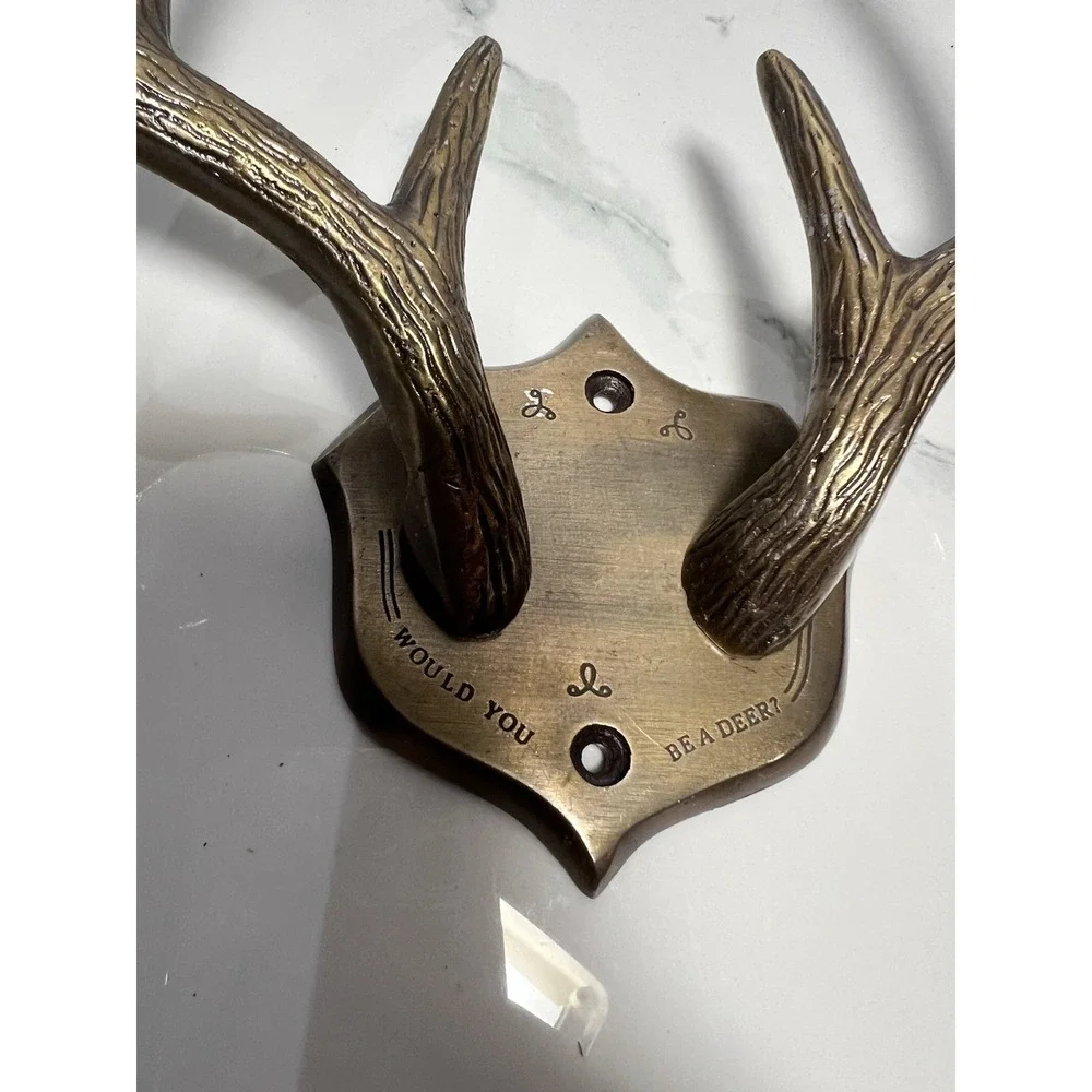 VTG Antlers Hook Rack Bronze Finish Airen Grove Anthropology Wall Decor